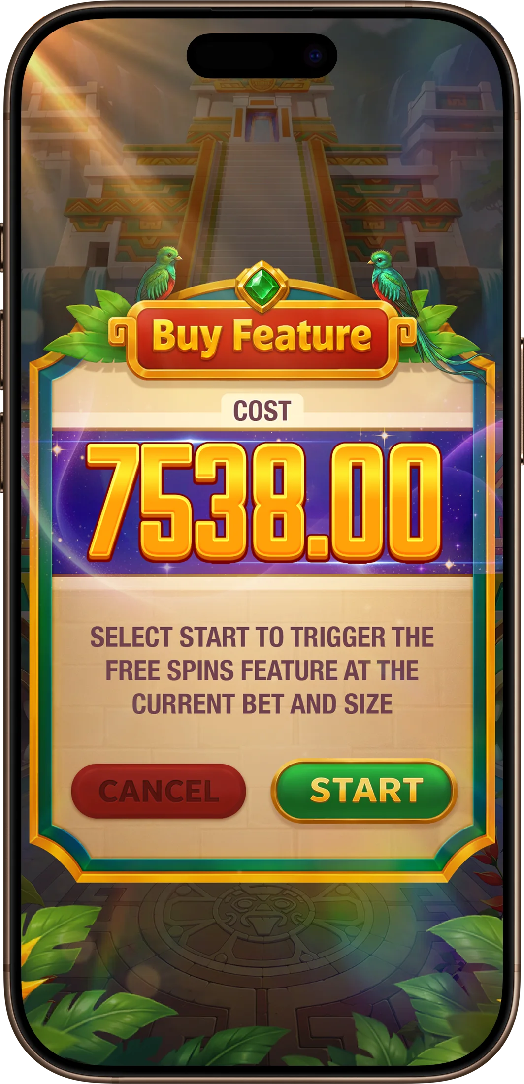 Buy feature confirmation on a phone, cost 7538.00