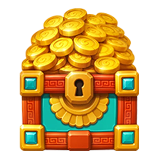 Treasure chest of gold coins