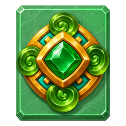Green gem in a jade frame