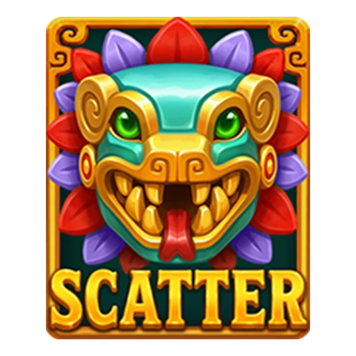 Jade serpent mask over the Scatter banner