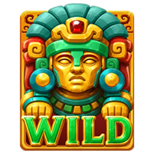 Maya king mask over the Wild banner
