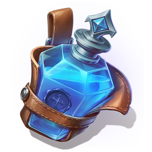 Blue potion flask in a leather holster