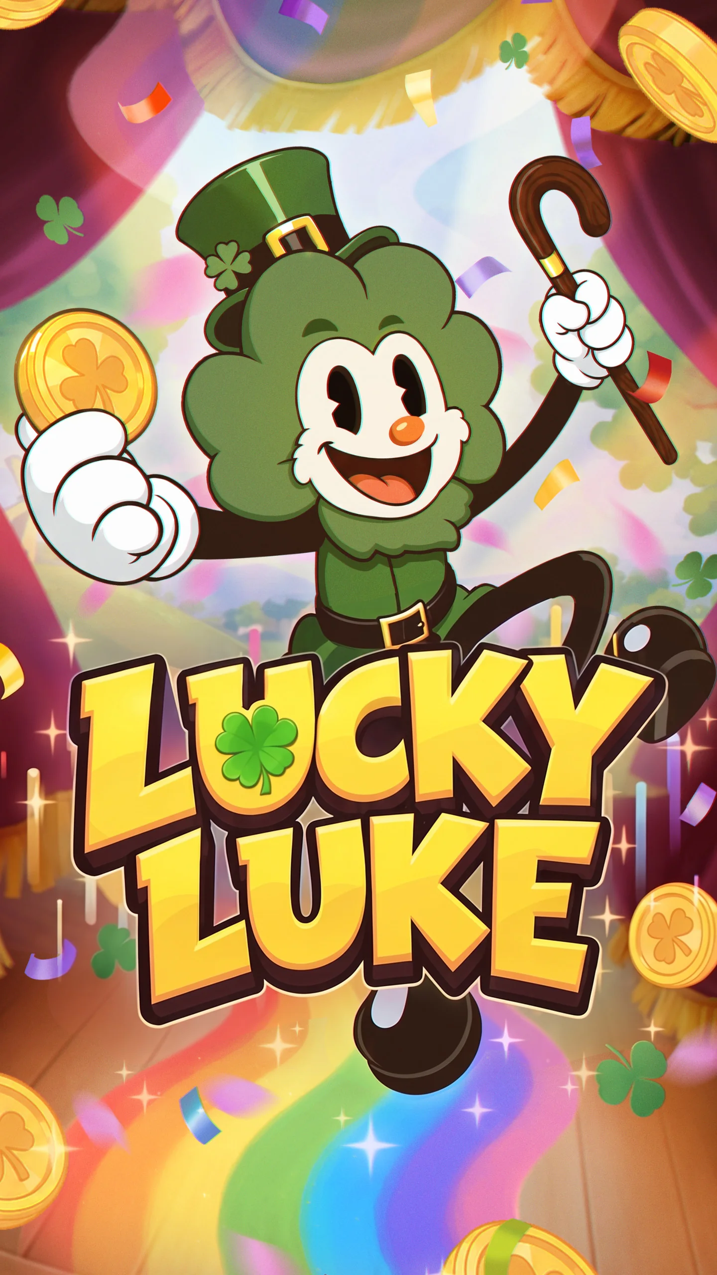 Lucky Luke title art: Luke dancing with his cane above the game logo