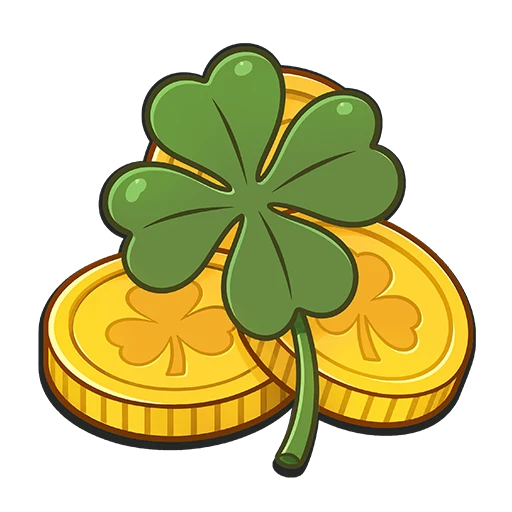 Four-leaf clover on gold coins